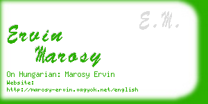 ervin marosy business card